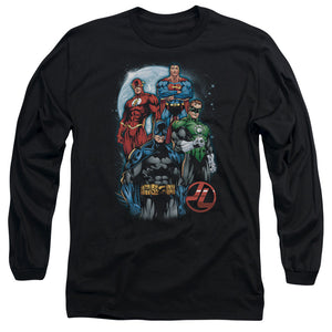 AN OFFCIALLY LICENSED JLA THE FOUR MEN'S LONG SLEEVE T-SHIRT BLACK