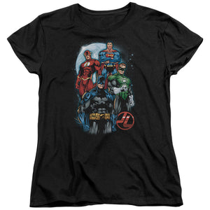 AN OFFCIALLY LICENSED JLA THE FOUR WOMEN'S REGULAR FIT T-SHIRT BLACK