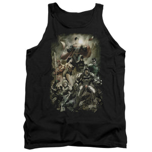 AN OFFCIALLY LICENSED JLA AFTERMATH ADULT UNISEX TANK TOP BLACK