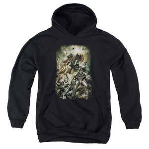 AN OFFCIALLY LICENSED JLA AFTERMATH YOUTH HOODIE BLACK