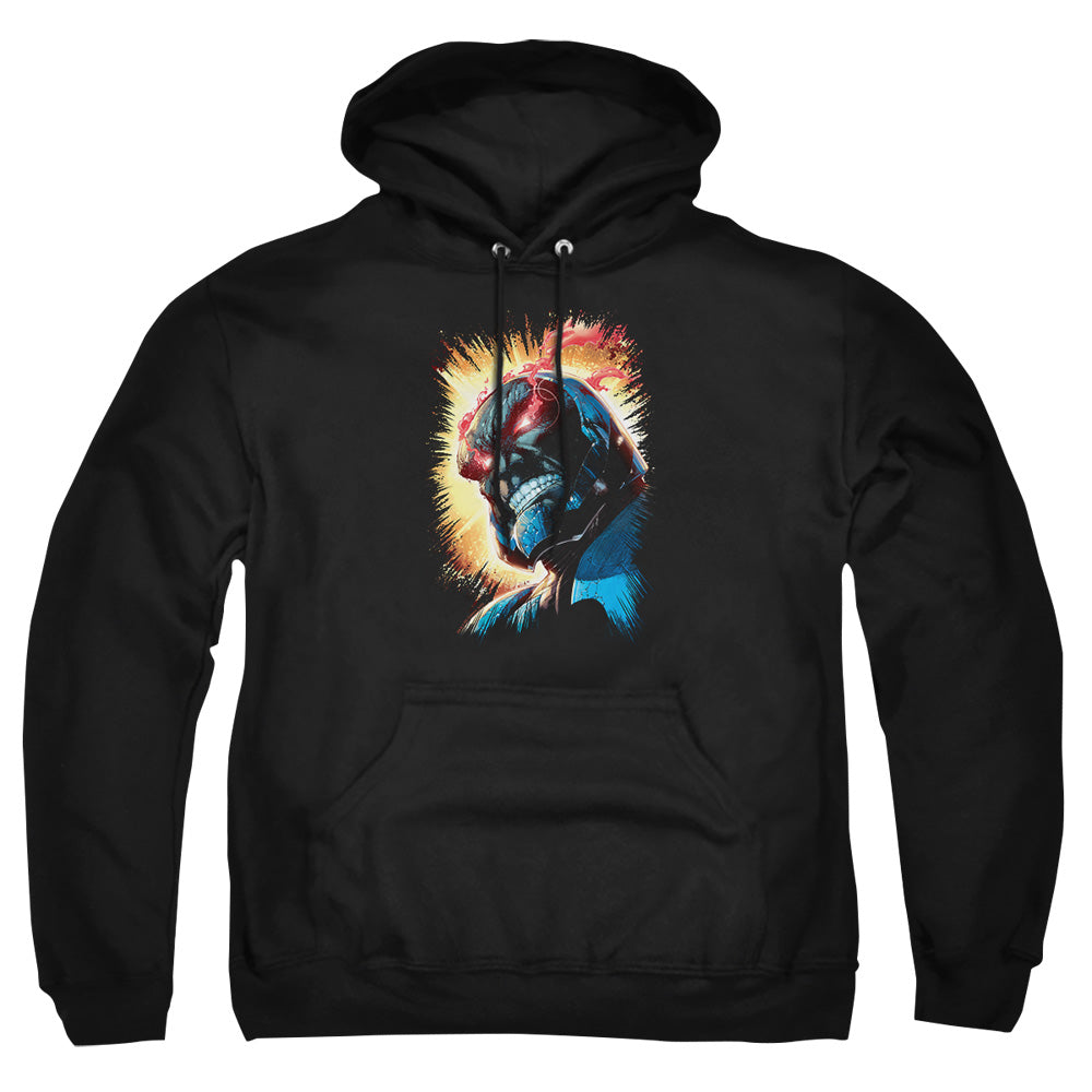 AN OFFCIALLY LICENSED JLA DARKSEID IS ADULT UNISEX PULLOVER HOODIE BLACK