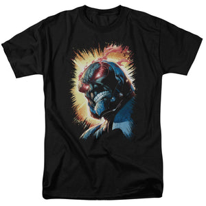 AN OFFCIALLY LICENSED JLA DARKSEID IS MEN'S REGULAR FIT T-SHIRT BLACK