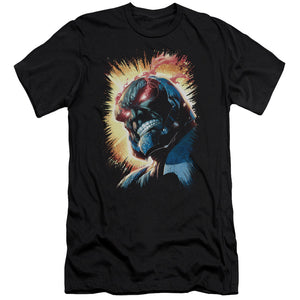 AN OFFCIALLY LICENSED JLA DARKSEID IS MEN'S PREMIUM SLIM FIT T-SHIRT BLACK