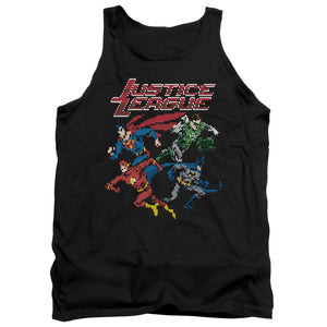 AN OFFCIALLY LICENSED JLA PIXEL LEAGUE ADULT UNISEX TANK TOP BLACK