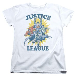 AN OFFCIALLY LICENSED JLA LETS DO THIS WOMEN'S REGULAR FIT T-SHIRT WHITE