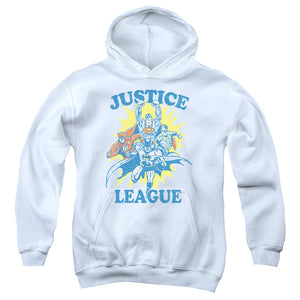 AN OFFCIALLY LICENSED JLA LETS DO THIS YOUTH HOODIE WHITE