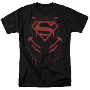 AN OFFCIALLY LICENSED JLA SUPERBOY MEN'S REGULAR FIT T-SHIRT BLACK