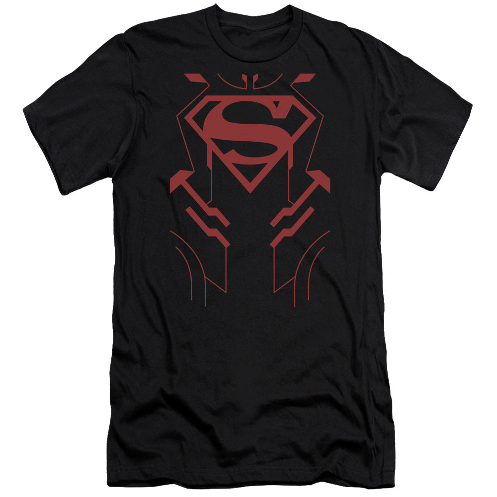 AN OFFCIALLY LICENSED JLA SUPERBOY MEN'S PREMIUM SLIM FIT T-SHIRT BLACK