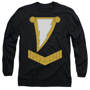 AN OFFCIALLY LICENSED JLA BLACK ADAM MEN'S LONG SLEEVE T-SHIRT BLACK