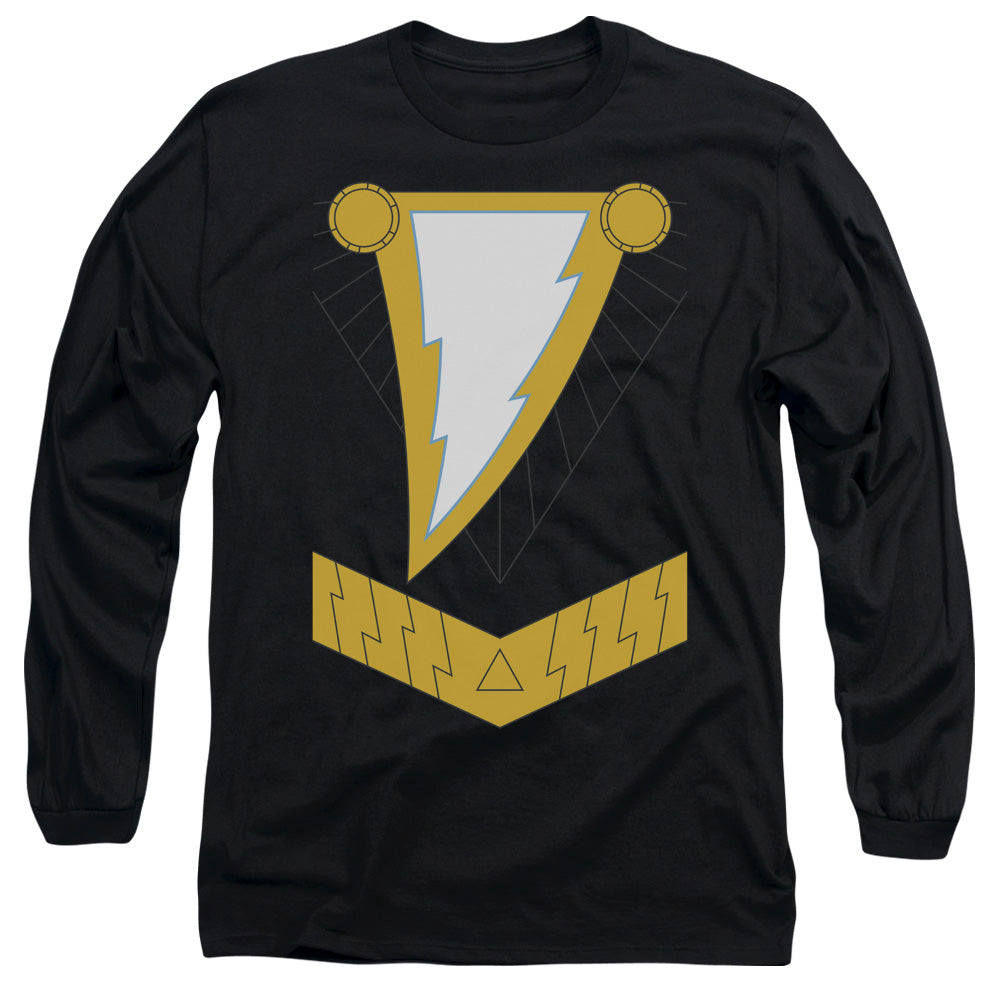 AN OFFCIALLY LICENSED JLA BLACK ADAM MEN'S LONG SLEEVE T-SHIRT BLACK