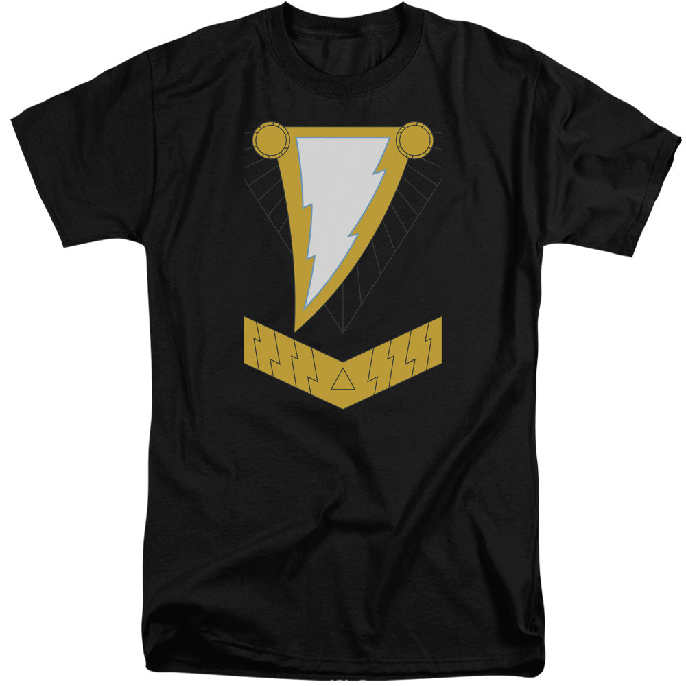 AN OFFCIALLY LICENSED JLA BLACK ADAM MEN'S TALL FIT T-SHIRT BLACK