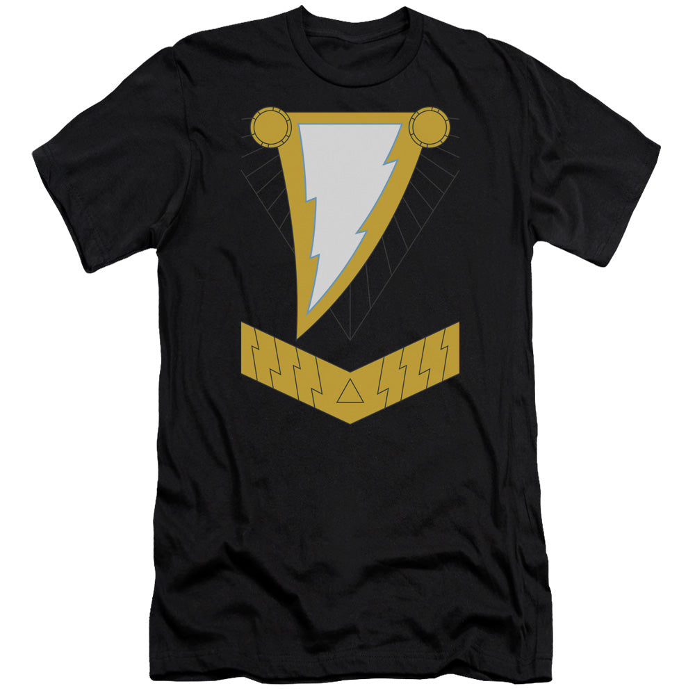AN OFFCIALLY LICENSED JLA BLACK ADAM MEN'S PREMIUM SLIM FIT T-SHIRT BLACK