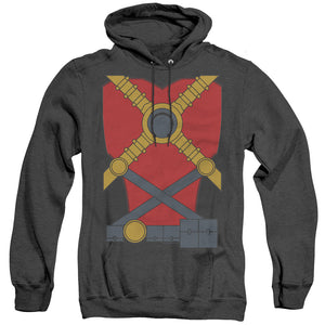 AN OFFCIALLY LICENSED JLA RED ROBIN ADULT UNISEX HEATHER PULLOVER HOODIE BLACK