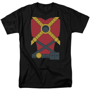 AN OFFCIALLY LICENSED JLA RED ROBIN MEN'S REGULAR FIT T-SHIRT BLACK
