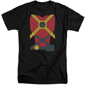 AN OFFCIALLY LICENSED JLA RED ROBIN MEN'S TALL FIT T-SHIRT BLACK