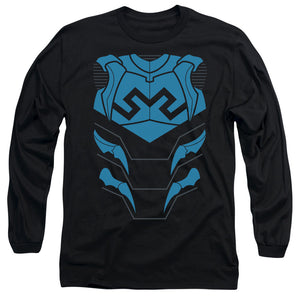 AN OFFCIALLY LICENSED JLA BLUE BEETLE MEN'S LONG SLEEVE T-SHIRT BLACK