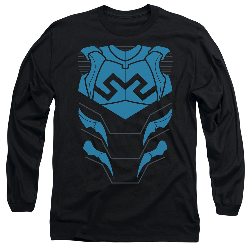 AN OFFCIALLY LICENSED JLA BLUE BEETLE MEN'S LONG SLEEVE T-SHIRT BLACK