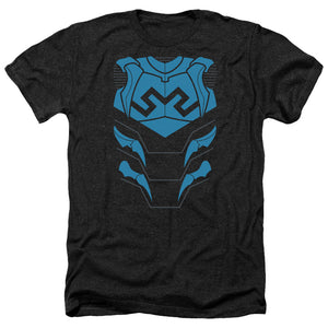 AN OFFCIALLY LICENSED JLA BLUE BEETLE MEN'S HEATHER T-SHIRT CHARCOAL
