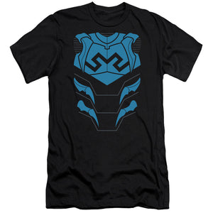 AN OFFCIALLY LICENSED JLA BLUE BEETLE MEN'S PREMIUM SLIM FIT T-SHIRT BLACK