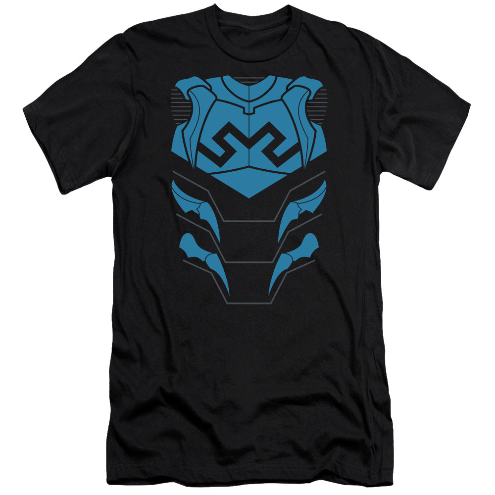 AN OFFCIALLY LICENSED JLA BLUE BEETLE MEN'S PREMIUM SLIM FIT T-SHIRT BLACK