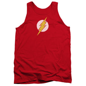 AN OFFCIALLY LICENSED JLA ROUGH FLASH ADULT UNISEX TANK TOP RED
