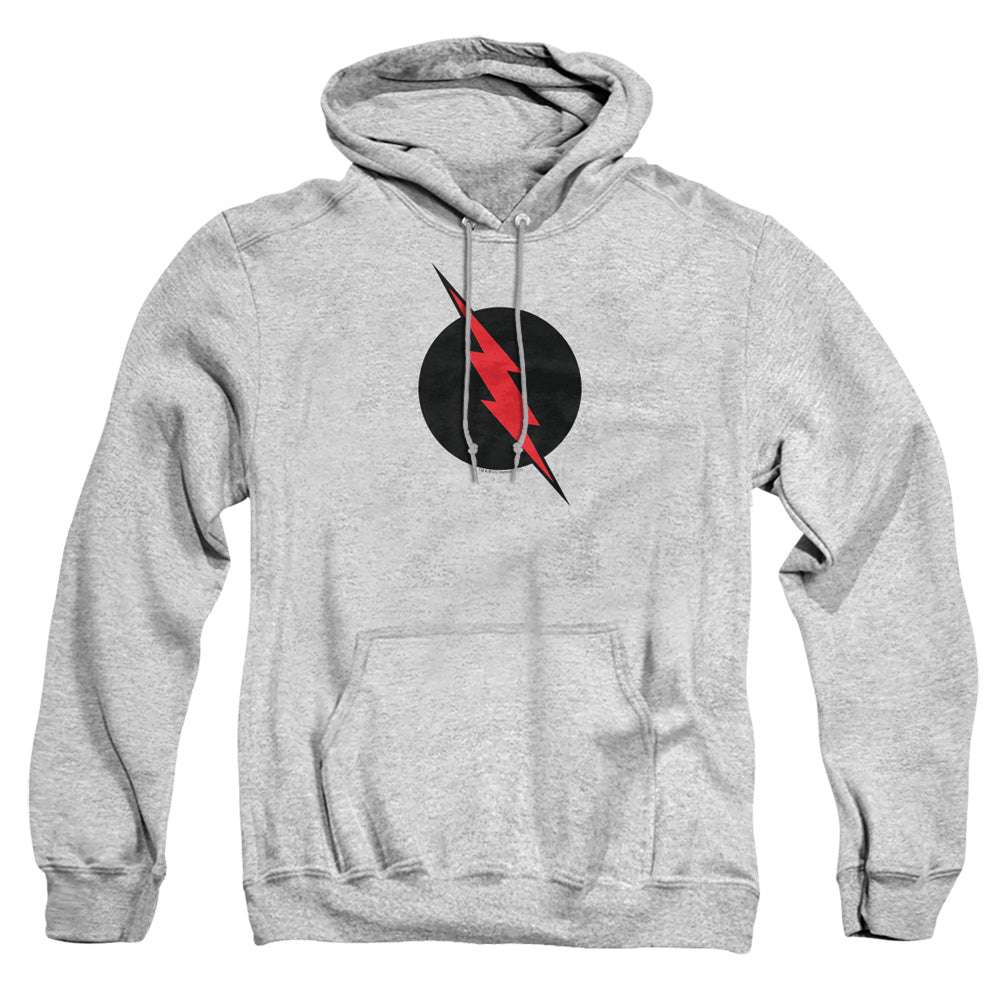 AN OFFCIALLY LICENSED JLA REVERSE FLASH ADULT UNISEX PULLOVER HOODIE ATHLETIC HEATHER