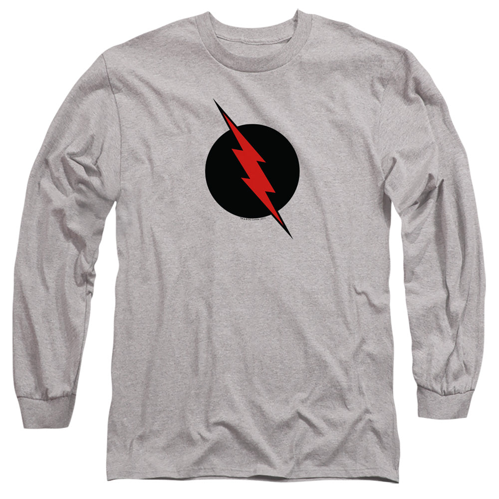AN OFFCIALLY LICENSED JLA REVERSE FLASH MEN'S LONG SLEEVE T-SHIRT ATHLETIC HEATHER