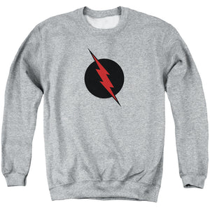 AN OFFCIALLY LICENSED JLA REVERSE FLASH ADULT UNISEX CREWNECK SWEATSHIRT ATHLETIC HEATHER