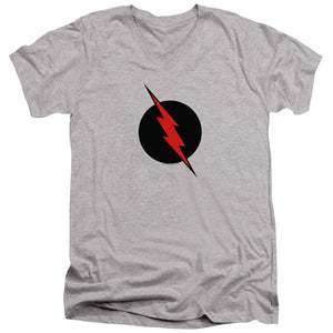 AN OFFCIALLY LICENSED JLA REVERSE FLASH MEN'S V-NECK T-SHIRT ATHLETIC HEATHER