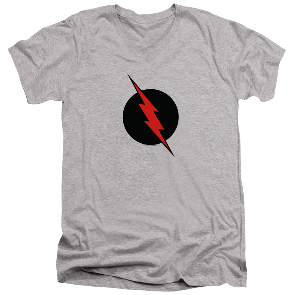 AN OFFCIALLY LICENSED JLA REVERSE FLASH MEN'S V-NECK T-SHIRT ATHLETIC HEATHER