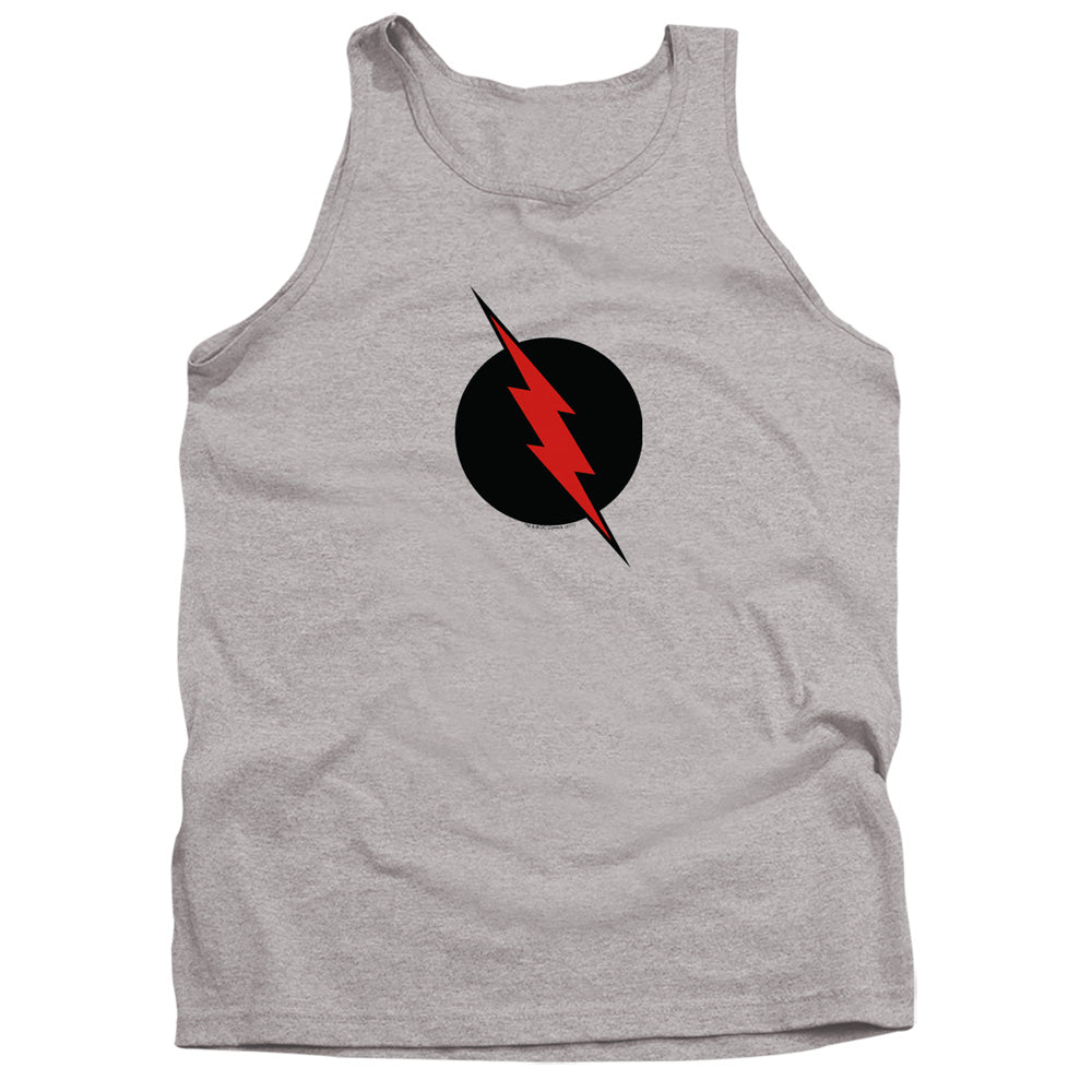 AN OFFCIALLY LICENSED JLA REVERSE FLASH ADULT UNISEX TANK TOP ATHLETIC HEATHER
