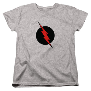 AN OFFCIALLY LICENSED JLA REVERSE FLASH WOMEN'S REGULAR FIT T-SHIRT ATHLETIC HEATHER