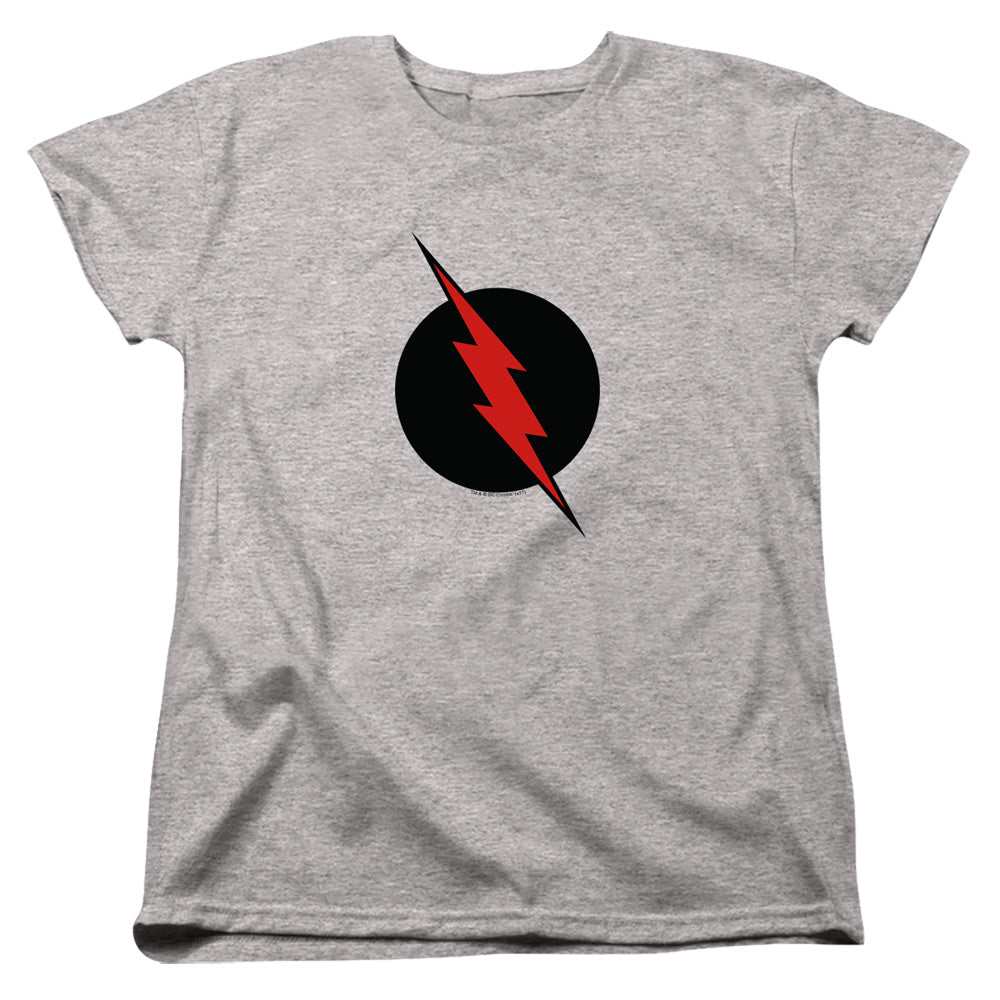 AN OFFCIALLY LICENSED JLA REVERSE FLASH WOMEN'S REGULAR FIT T-SHIRT ATHLETIC HEATHER