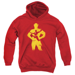AN OFFCIALLY LICENSED JLA FLASH KNOCKOUT YOUTH HOODIE RED