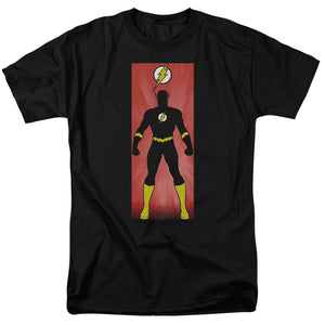 AN OFFCIALLY LICENSED JLA FLASH BLOCK MEN'S REGULAR FIT T-SHIRT BLACK