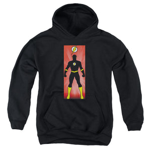 AN OFFCIALLY LICENSED JLA FLASH BLOCK YOUTH HOODIE BLACK
