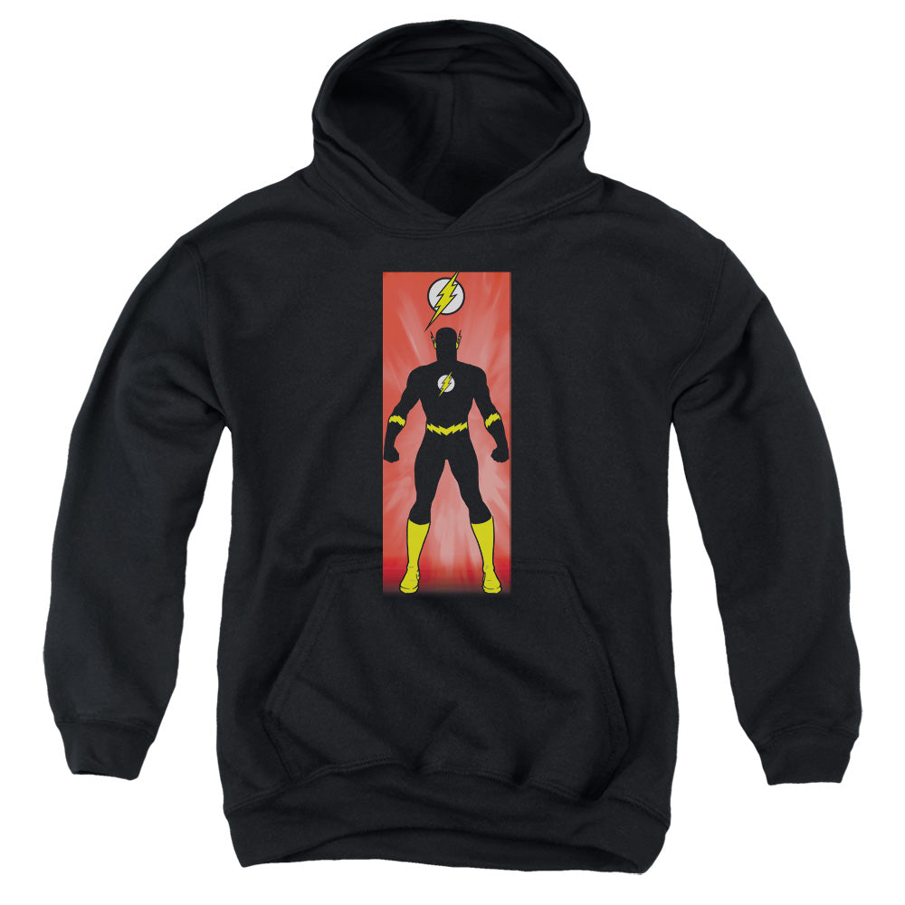 AN OFFCIALLY LICENSED JLA FLASH BLOCK YOUTH HOODIE BLACK