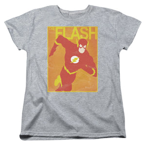 AN OFFCIALLY LICENSED JLA SIMPLE FLASH POSTER WOMEN'S REGULAR FIT T-SHIRT ATHLETIC HEATHER