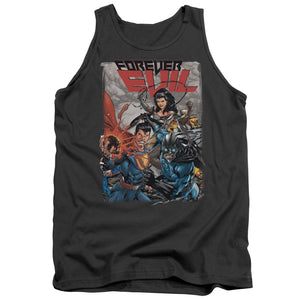 AN OFFCIALLY LICENSED JLA CRIME SYNDICATE ADULT UNISEX TANK TOP CHARCOAL