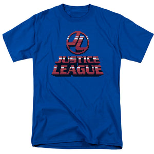 AN OFFCIALLY LICENSED JLA 8 BIT JLA MEN'S REGULAR FIT T-SHIRT ROYAL