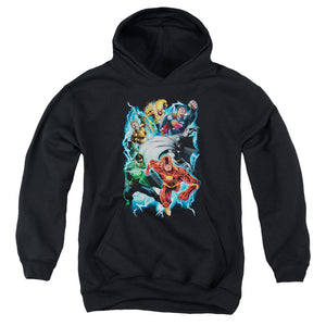 AN OFFCIALLY LICENSED JLA ELECTRIC TEAM YOUTH HOODIE BLACK