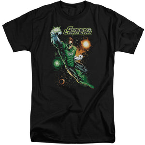 AN OFFCIALLY LICENSED JLA GALACTIC GUARDIAN MEN'S TALL FIT T-SHIRT BLACK