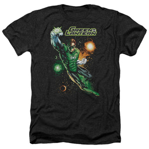 AN OFFCIALLY LICENSED JLA GALACTIC GUARDIAN MEN'S HEATHER T-SHIRT CHARCOAL