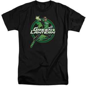 AN OFFCIALLY LICENSED JLA LANTERN GLOW MEN'S TALL FIT T-SHIRT BLACK