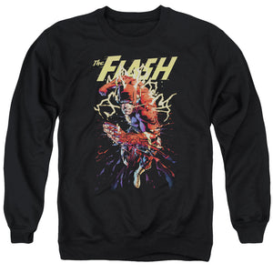 AN OFFCIALLY LICENSED JLA RIPPING APART ADULT UNISEX CREWNECK SWEATSHIRT BLACK