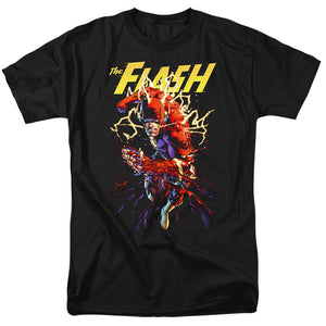 AN OFFCIALLY LICENSED JLA RIPPING APART MEN'S REGULAR FIT T-SHIRT BLACK