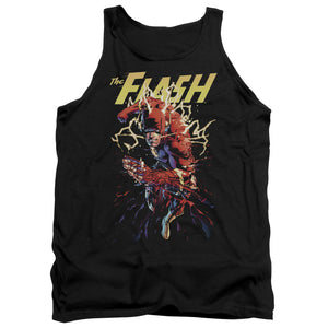 AN OFFCIALLY LICENSED JLA RIPPING APART ADULT UNISEX TANK TOP BLACK