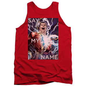AN OFFCIALLY LICENSED JLA SAY MY NAME ADULT UNISEX TANK TOP RED