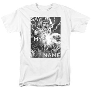 AN OFFCIALLY LICENSED JLA SAY MY NAME MEN'S REGULAR FIT T-SHIRT WHITE