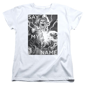 AN OFFCIALLY LICENSED JLA SAY MY NAME WOMEN'S REGULAR FIT T-SHIRT WHITE